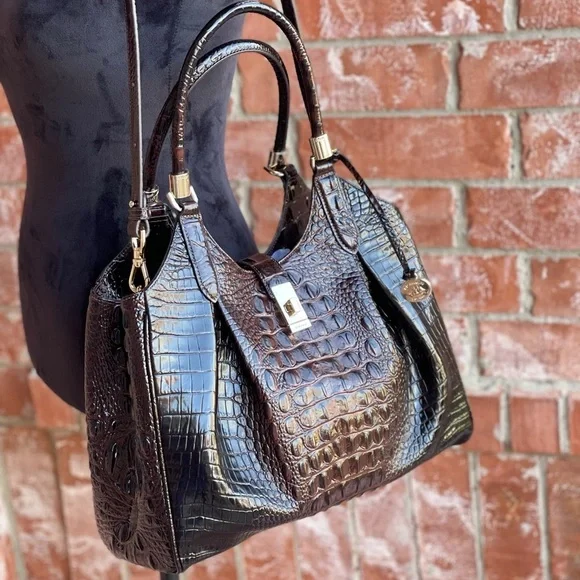 Brahmin Melbourne Celia cocoa satchel bag